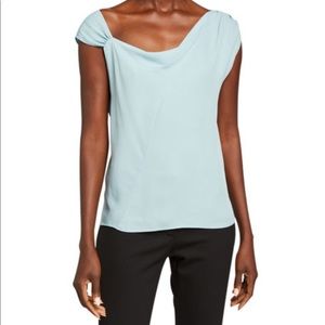 Theory Asymmetric Classic Silk Georgette Top. Size M